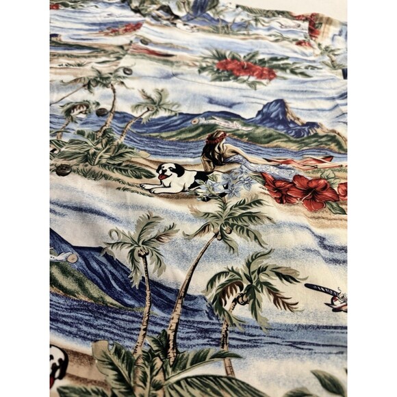 Vintage Big Dogs Men's Hawaiian Shirt Size XL Dog Beach Vacation Relax Hawaii - Picture 2 of 6